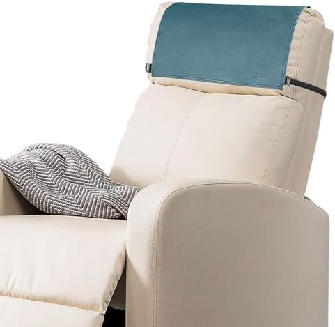Recliner Headrest Protector - Faux Leather Headrest Covers for Recliners, Recliner Headrest Cover with Elastic Straps, Chair Headrest Cover for Recliners Protector 17 x 27 in (Dark Brown) - Image 6